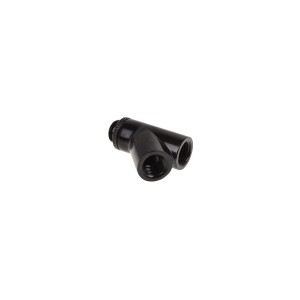 Alphacool Eiszapfen Y-Connector 45° Rotatable G1/4 Outer Thread to 2x G1/4 Inner Thread - Deep Black (17401)