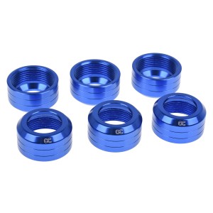 Alphacool Eiszapfen 13mm HardTube Fitting Collar Modding Pack - 6 Pack - Blue (17412)