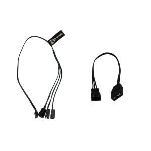 Alphacool Digital RGB LED Y-Cable For 3-Way RGB Connections- JSP Male Connector 60cm - Black (18602)