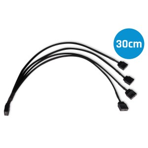 Alphacool Y-Splitter aRGB 3-Pin to 4x 3-Pin Cable - 30cm (18711)