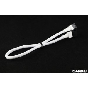Darkside 4-Pin 30cm (12") M/F Sleeved PWM Fan Cable – White (DS-0963)