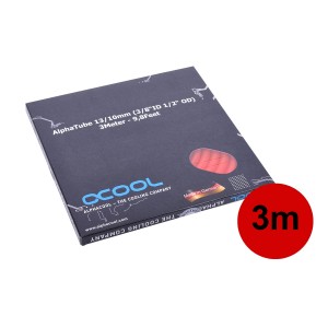 Alphacool Tubing AlphaTube HF 13/10 (3/8"ID) - UV Red 3m (9,8ft) Retailbox (18416)