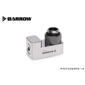 Barrow G1/4" 360° Rotary 15mm Offset Adapter Fitting - Silver (TX360PZ-15-Silver)