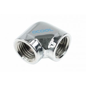 Alphacool G1/4 Female to Female L-Connector - Chrome (17041)