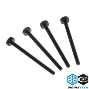 DimasTech® RadExt ThumbScrews Metric M2,5 x 35mm (4 Pieces) - Deep Black (DS004)