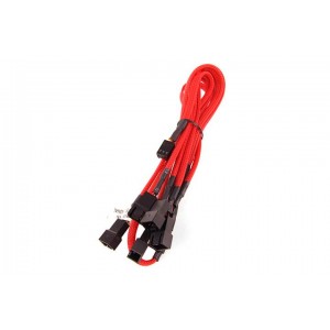Phobya 3-Pin Fan to 6x 3-Pin Fan Breakout Cable - 60cm | UV Red (81046)