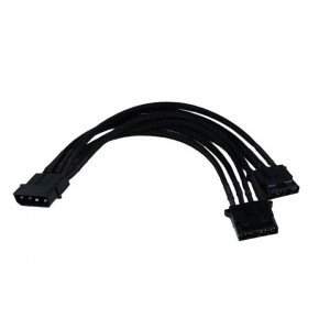 Phobya 4-Pin Molex to 2x Molex Splitter Cable - 20cm | Black (81117)
