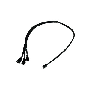 Phobya 3-Pin Fan to 3x 3-Pin Fan Breakout Cable - 60cm | Black (81125)