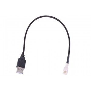 Phobya 5V USB External to 3-Pin Fan Cable - 30cm | Black (81132)