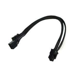 Phobya 6-Pin VGA to 6+2 -Pin VGA Cable - 30cm | Black (82036)
