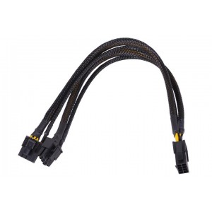 Phobya 8-Pin VGA to 2x 6+2 -Pin VGA Cable - 30cm | Black (87265)
