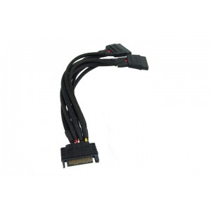 Phobya 5-Pin SATA Power to 2x 5-Pin SATA Power Splitter Cable - 15cm | Black (87291)