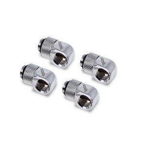 Alphacool Eiszapfen L-Connector Rotatable  G1/4 OT to G1/4 IT - Chrome - Four Pack (17616)