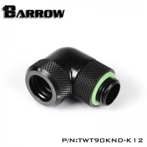 Barrow G1/4" 90 Degree Rotary Multi-Link Adapter - 12mm OD Rigid Tube - Black (TWT90KND-K12)