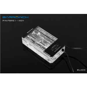 Barrowch 150mm Boxfish Series Acrylic Box Reservoir with OLED Display & D-RGB LED (FBRE1-150Y-Black)
