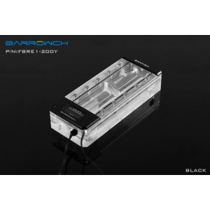 Barrowch 200mm Boxfish Series Acrylic Box Reservoir with OLED Display & D-RGB LED (FBRE1-200Y-Black)