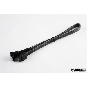 Darkside 30cm (12") SATA 3.0 180° to 90°  Data Cable with Latch - Graphite Metallic (DS-0555)