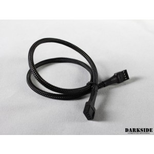 Darkside 4-Pin 50cm (19") FEMALE PWM Fan and Aquabus Sleeved Cable - Jet Black (DS-0640)