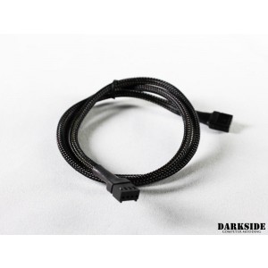 Darkside 4-Pin 70cm (27") FEMALE PWM Fan and Aquabus Sleeved Cable - Jet Black (DS-0641)