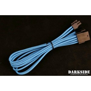 Darkside 4+4 EPS 12" (30cm) HSL Single Braid Extension Cable - Aqua Blue UV (DS-0696)