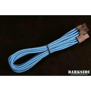 Darkside 8-Pin PCI-E 12" (30cm) HSL Single Braid Extension Cable - Aqua Blue UV (DS-0697)