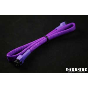 Darkside 45cm (18") SATA 3.0 180° to 180°  Data Cable with Latch - UV Purple 7P (DS-0821)