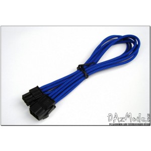 Darkside 6-Pin PCI-E 12" (30cm) HSL Single Braid Extension Cable - Blue UV (DS-0233)