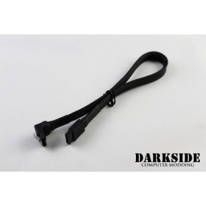 Darkside 30cm (12") SATA 3.0 180° to 90°  Data Cable with Latch - Jet Black (DS-0077)