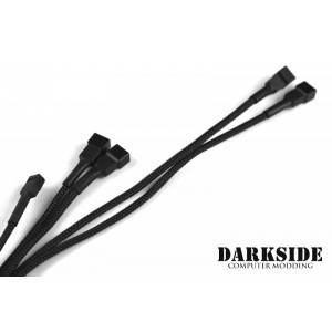 Darkside 3-Pin Dual Push-Pull Radiator Fan Power Y-Cable Splitter (4x Fans) - Jet Black (DS-0099)