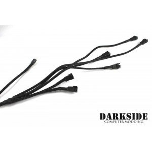 Darkside 3-Pin Triple Push-Pull Radiator Fan Power Y-Cable Splitter (6x Fans) - Jet Black (DS-0100)
