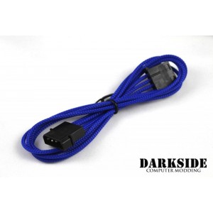Darkside 4-Pin MOLEX 12" (30cm) HSL Single Braid Extension Cable - Blue UV (DS-0109)