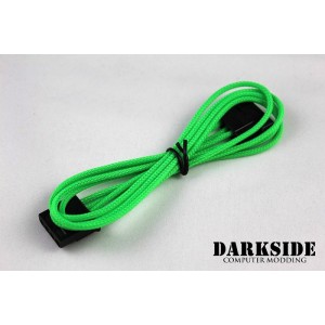 Darkside 4-Pin MOLEX 12" (30cm) HSL Single Braid Extension Cable - Green UV (DS-0108)