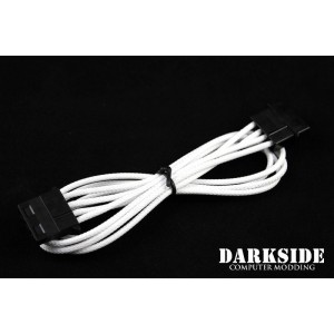 Darkside 4-Pin MOLEX 12" (30cm) HSL Single Braid Extension Cable - White (DS-0110)