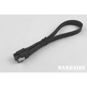 Darkside 30cm (12") SATA 3.0 180° to 180°  Data Cable with Latch - Jet Black (DS-0144)