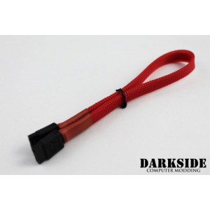 Darkside 30cm (12") SATA 3.0 180° to 180°  Data Cable with Latch - Red UV (DS-0145)