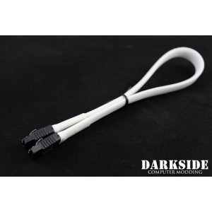 Darkside 30cm (12") SATA 3.0 180° to 180°  Data Cable with Latch - White (DS-0148)