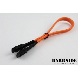 Darkside 30cm (12") SATA 3.0 180° to 180°  Data Cable with Latch - UV Orange (DS-0150)