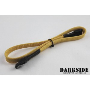 Darkside 45cm (18") SATA 3.0 180° to 180°  Data Cable with Latch - Yellow Sand (DS-0161)