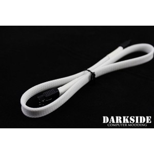 Darkside 45cm (18") SATA 3.0 180° to 180°  Data Cable with Latch - White (DS-0157)