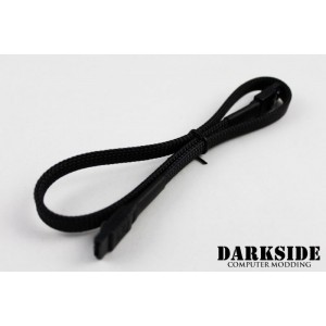 Darkside 45cm (18") SATA 3.0 180° to 180°  Data Cable with Latch - Jet Black (DS-0153)