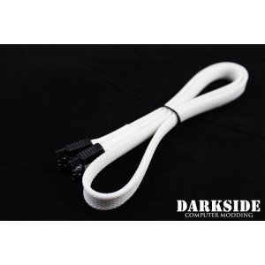 Darkside 60cm (24") SATA 3.0 180° to 180°  Data Cable with Latch - White (DS-0167)