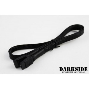 Darkside 60cm (24") SATA 3.0 180° to 180°  Data Cable with Latch - Jet Black (DS-0163)