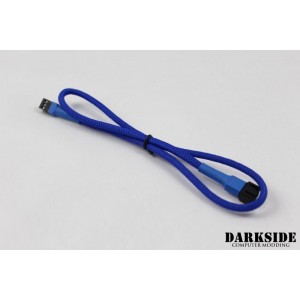 Darkside 3-Pin 50cm (19") M/F Fan Sleeved Cable - Dark Blue UV (DS-0252)
