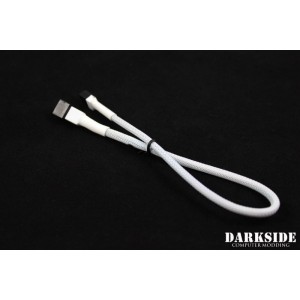 Darkside 3-Pin 30cm (12") M/F Fan Sleeved Cable - White (DS-0243)
