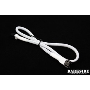 Darkside 3-Pin 40cm (16") M/F Fan Sleeved Cable - White (DS-0247)