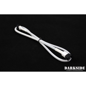 Darkside 3-Pin 50cm (19") M/F Fan Sleeved Cable - White (DS-0251)