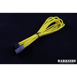 Darkside 8-Pin PCI-E 12" (30cm) HSL Single Braid Extension Cable - Yellow II UV (DS-0436)