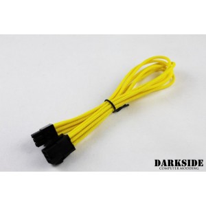 Darkside 6-Pin PCI-E 12" (30cm) HSL Single Braid Extension Cable - Yellow II UV (DS-0437)
