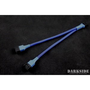 Darkside 4-Pin Dual Fan Power Y-Cable Splitter - Dark Blue UV (DS-0475)