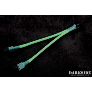 Darkside 4-Pin Dual Fan Power Y-Cable Splitter - Green UV (DS-0476)